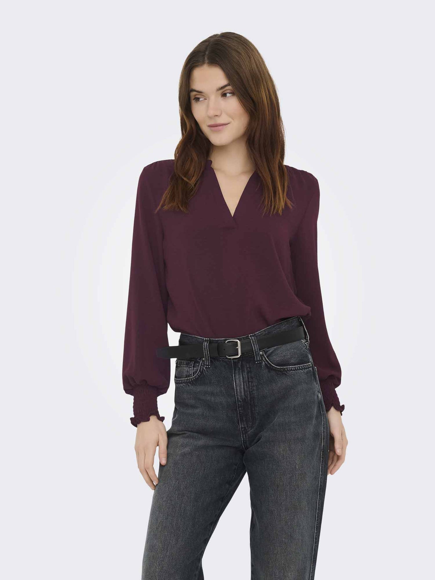 Only Metthe, top / blusa da donna bordeaux