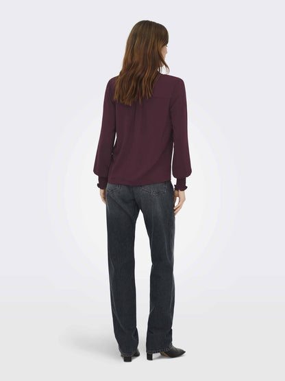 Only Metthe, top / blusa da donna bordeaux