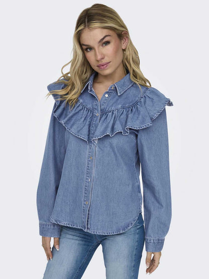 ONLY INDIGO LS FRILL - JEANS