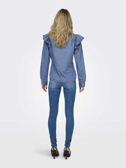 ONLY INDIGO LS FRILL - JEANS