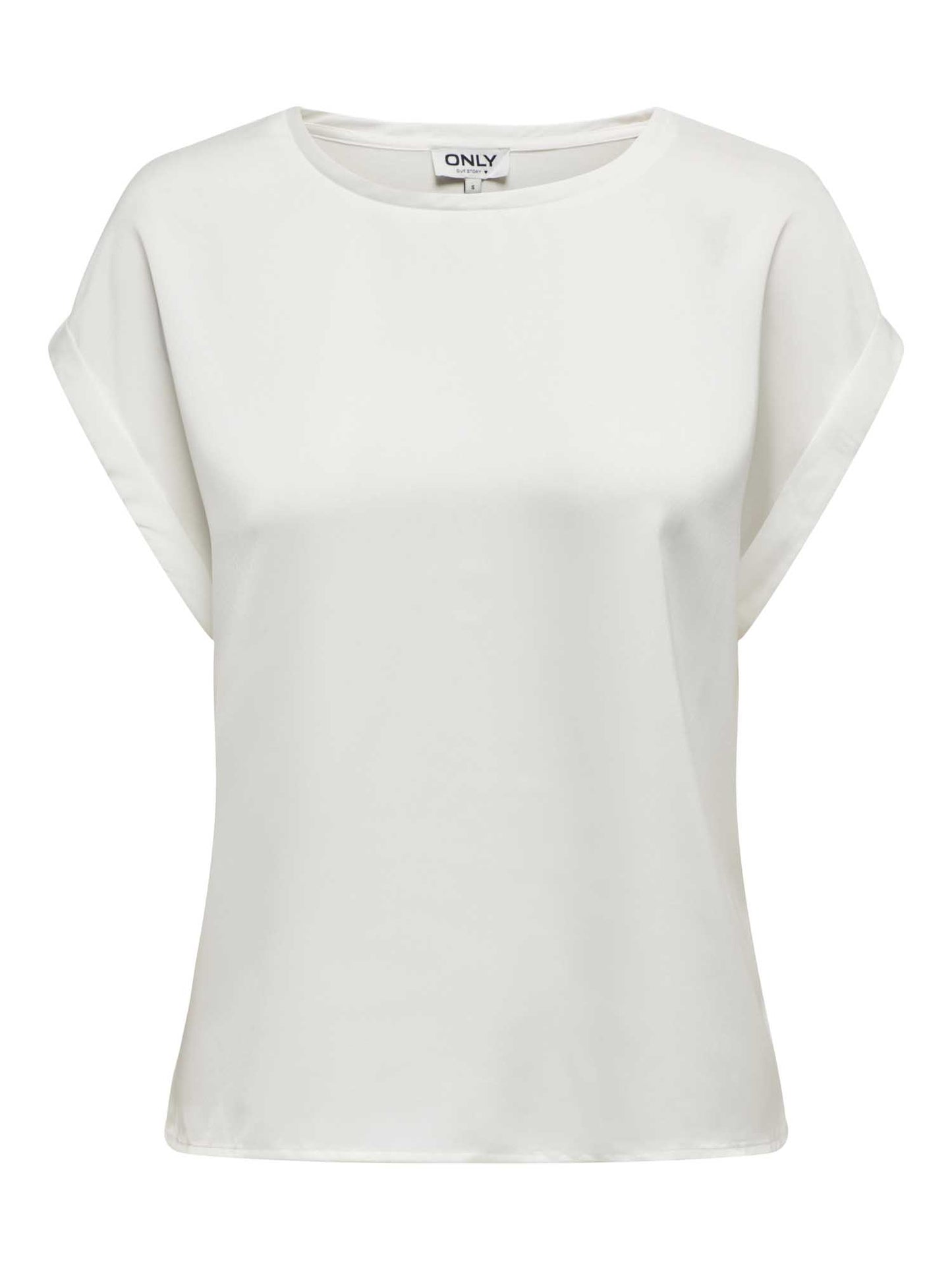 T-shirt Only Onllieke in satin bianca da donna