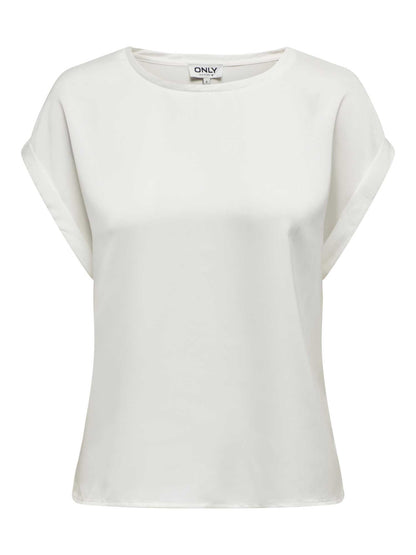 T-shirt Only Onllieke in satin bianca da donna