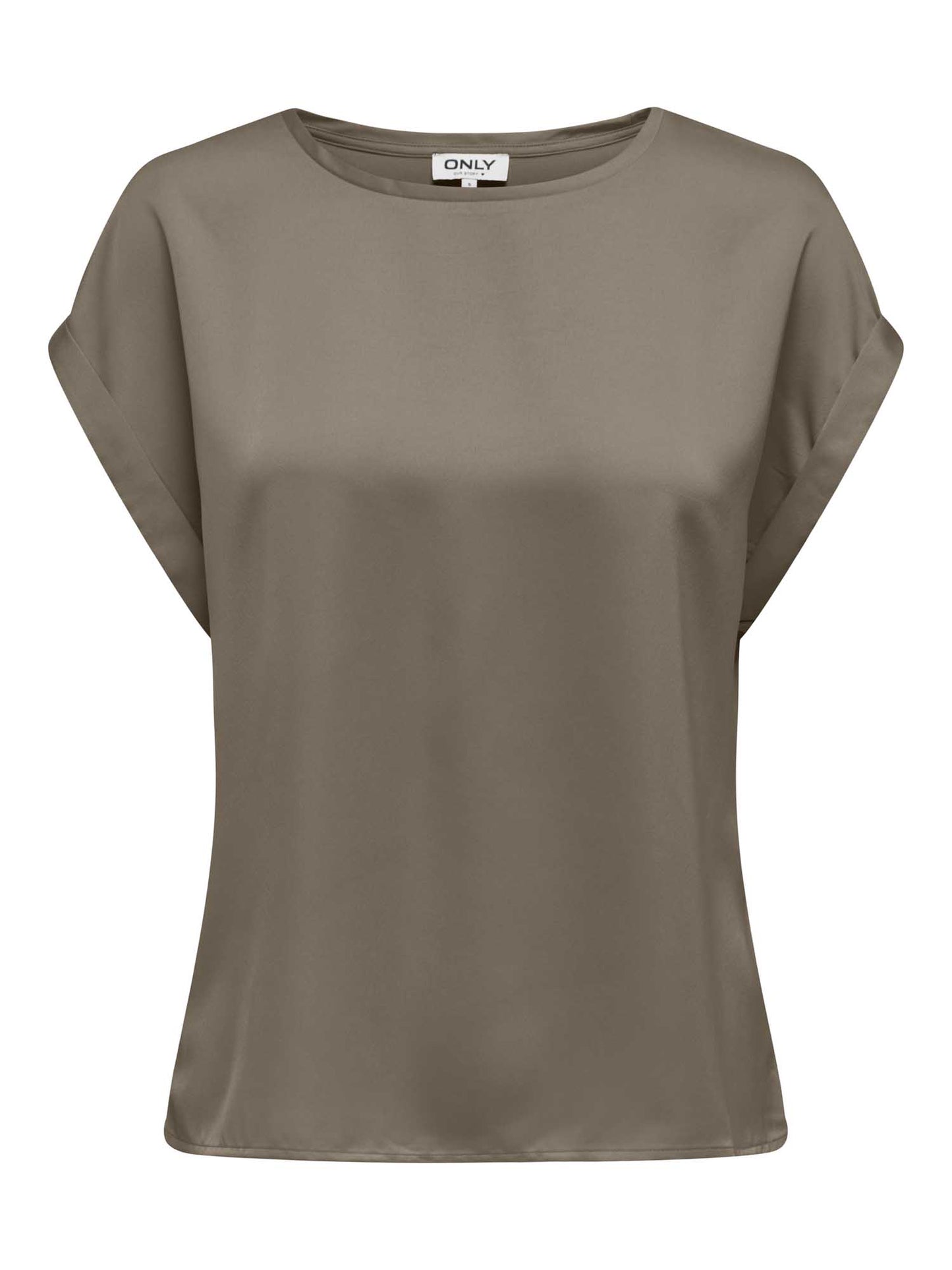 Only Lieke, top donna marrone dalla texture satinata