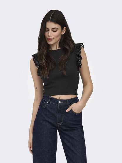 Only Mathilda, canotta nera da donna versatile e casual