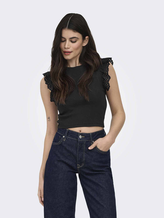 Only Mathilda, canotta nera da donna versatile e casual