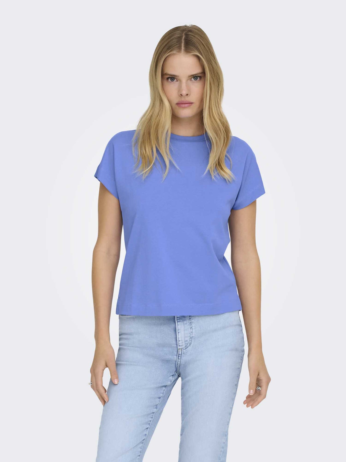 Only Onlerica, t-shirt oversize donna in cotone azzurra
