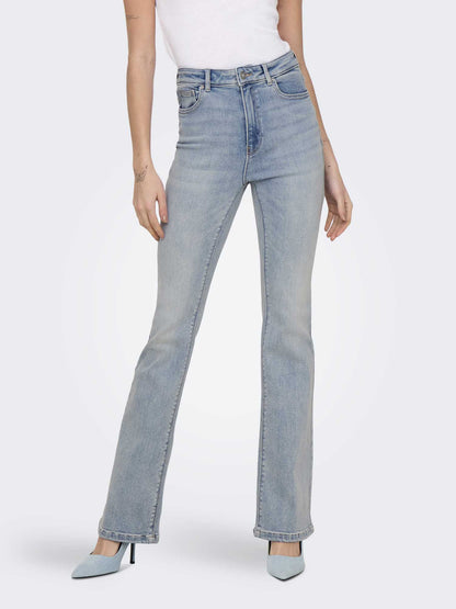 ONLY MILA HW FLARED - JEANS CHIARO