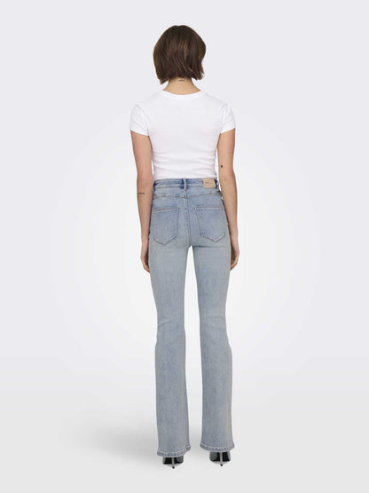 ONLY MILA HW FLARED - JEANS CHIARO