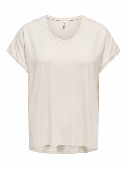 T-shirt donna Only con maniche corte e scintillante effetto oro