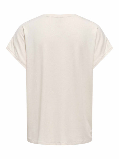 T-shirt donna Only con maniche corte e scintillante effetto oro