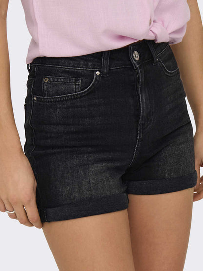 Shorts Only Josephine stretch neri da donna