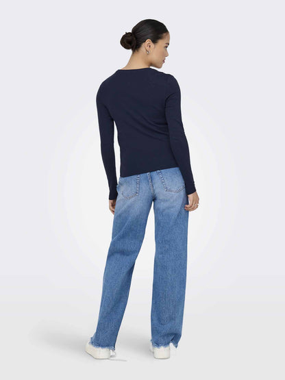 Only Riley, t-shirt maniche corte da donna blu