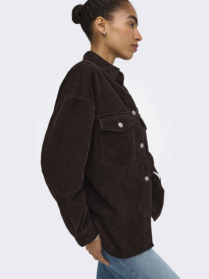 Only Tiggy Cord, camicia da donna marrone
