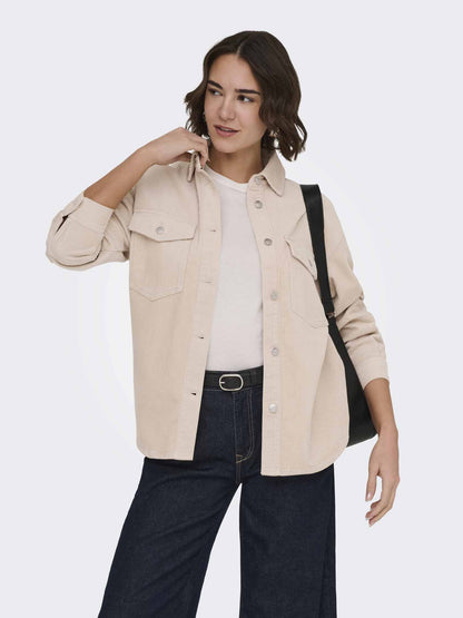 Only Onltiggy, camicia da donna beige
