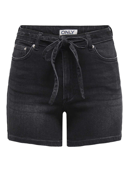 Shorts donna Only Gianna in denim nero a vita media
