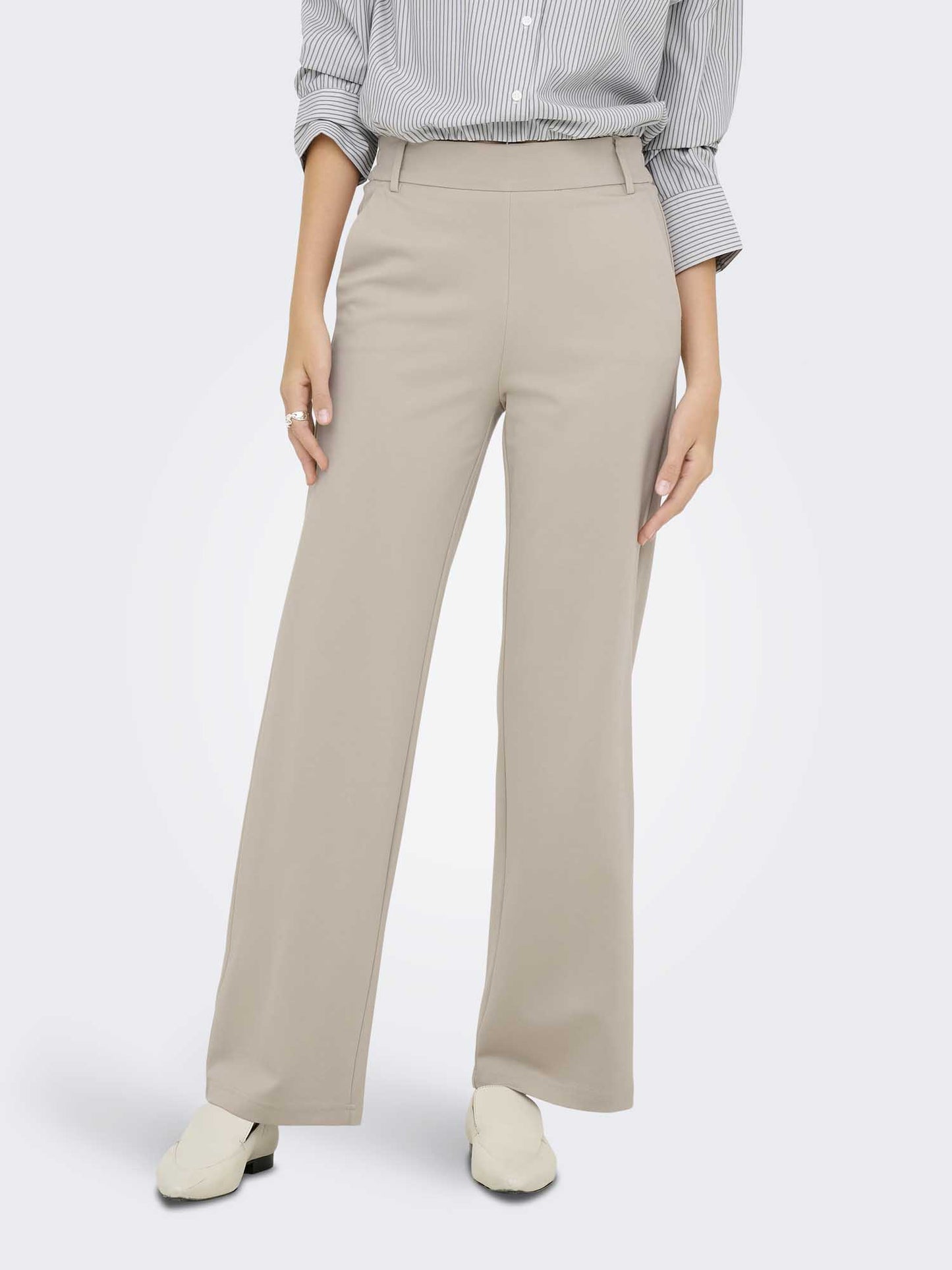 Only Poptrash, pantaloni tailored a vita media multicolore da donna