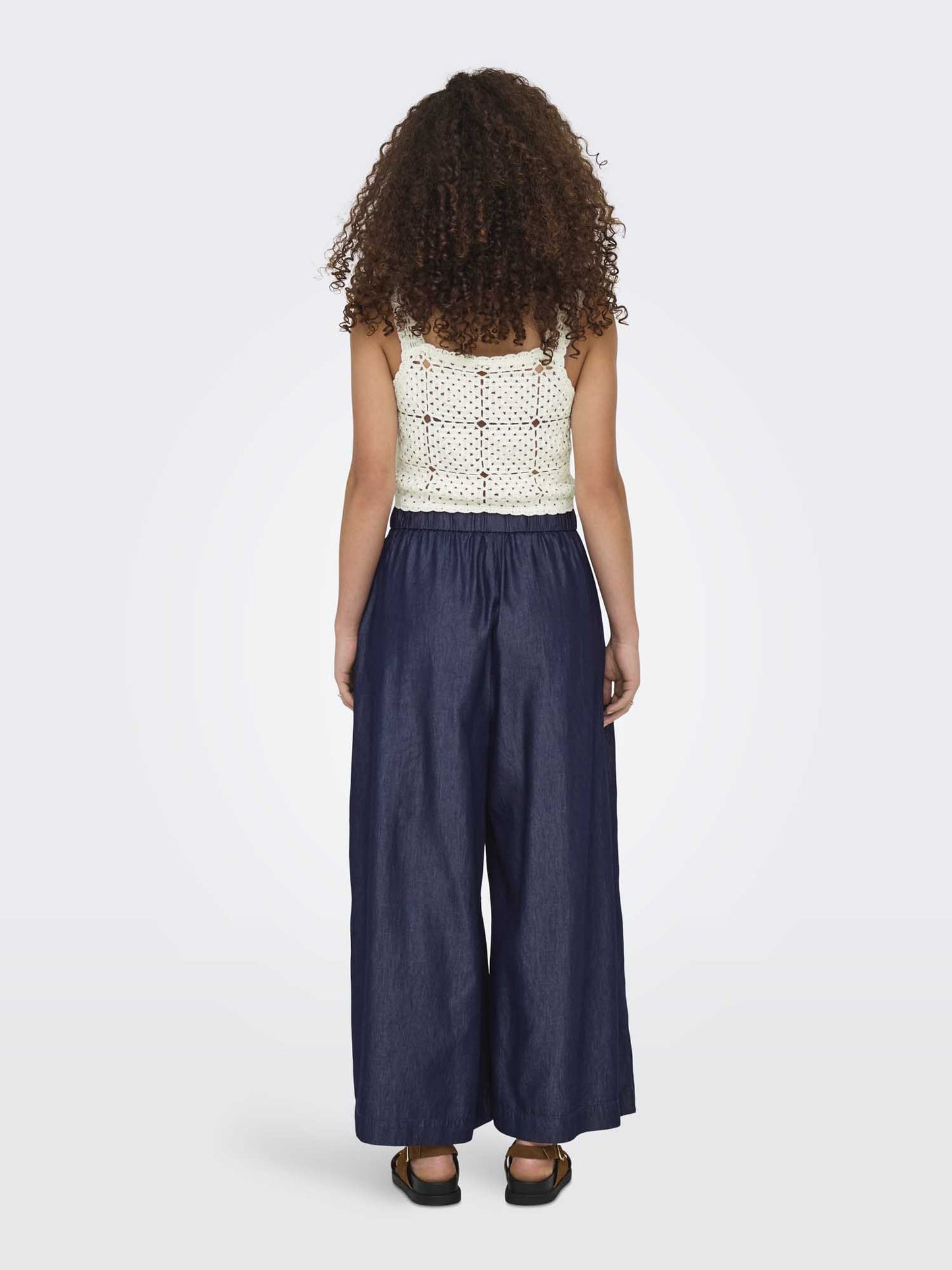 Jeans alta vita Only N. Bea wide leg da donna in denim scuro
