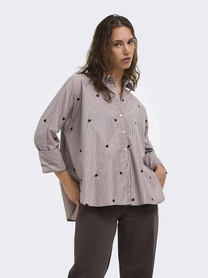 Only Onlnew Lina Grace, camicia da donna marrone