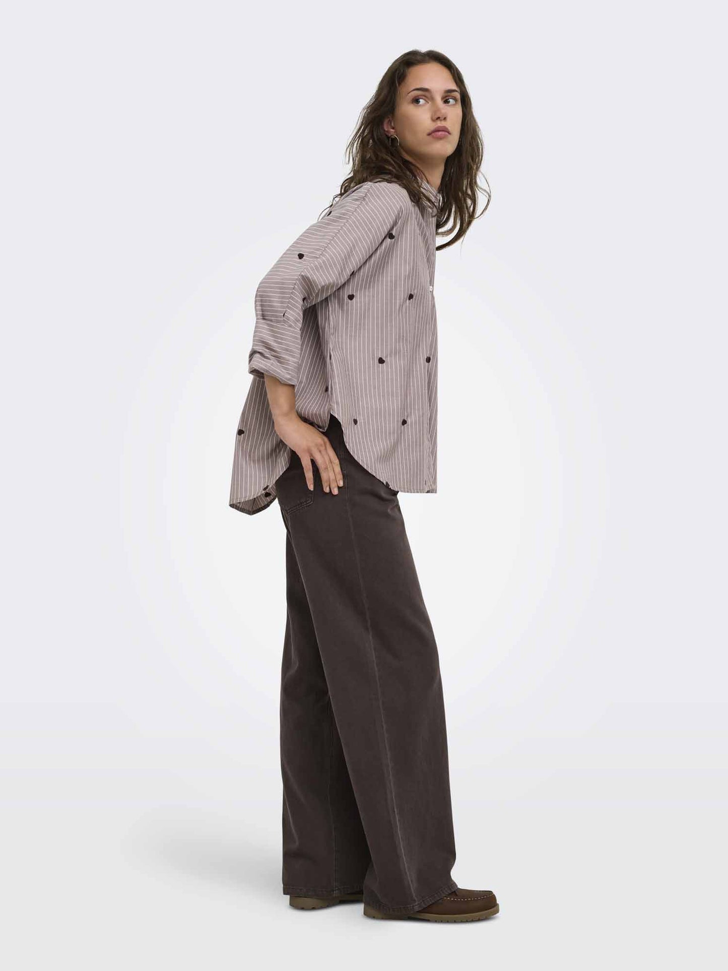 Only Onlnew Lina Grace, camicia da donna marrone