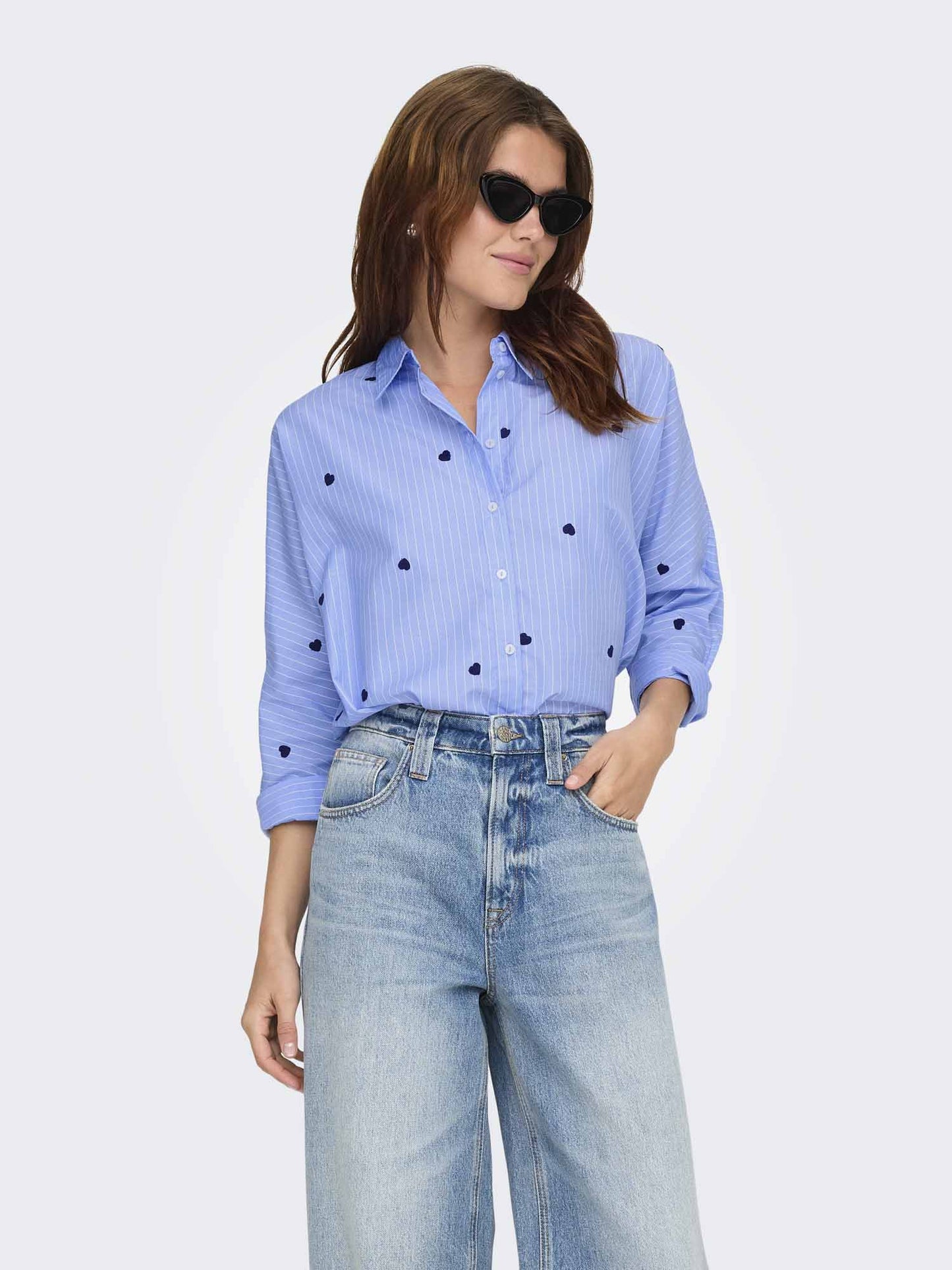 Only New Lina Grace, camicia da donna azzurra