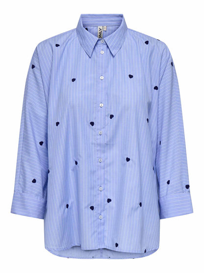 Only New Lina Grace, camicia da donna azzurra