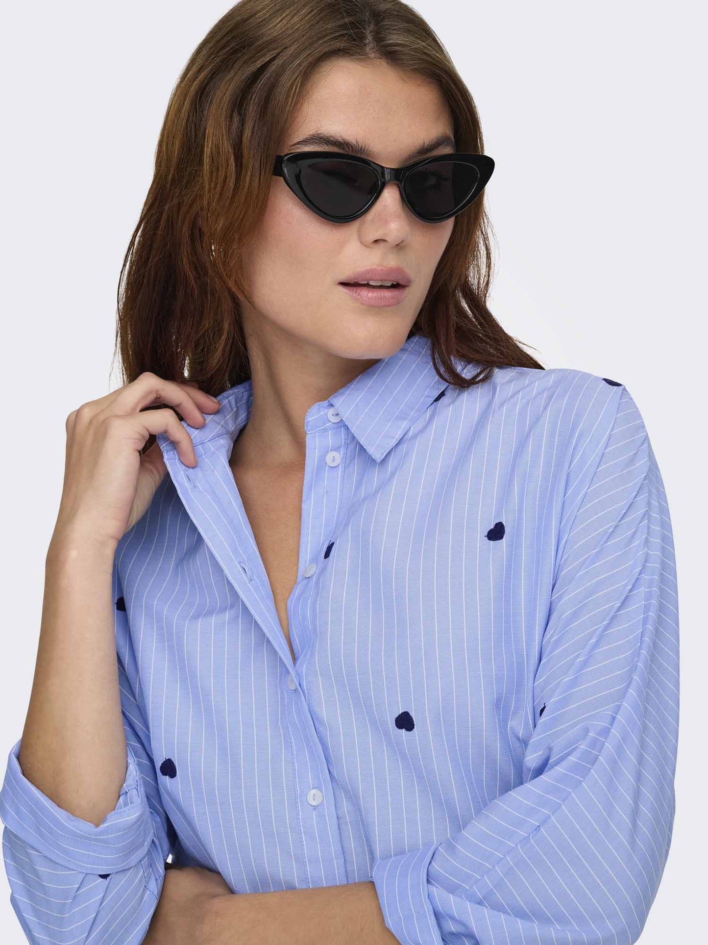 Only New Lina Grace, camicia da donna azzurra