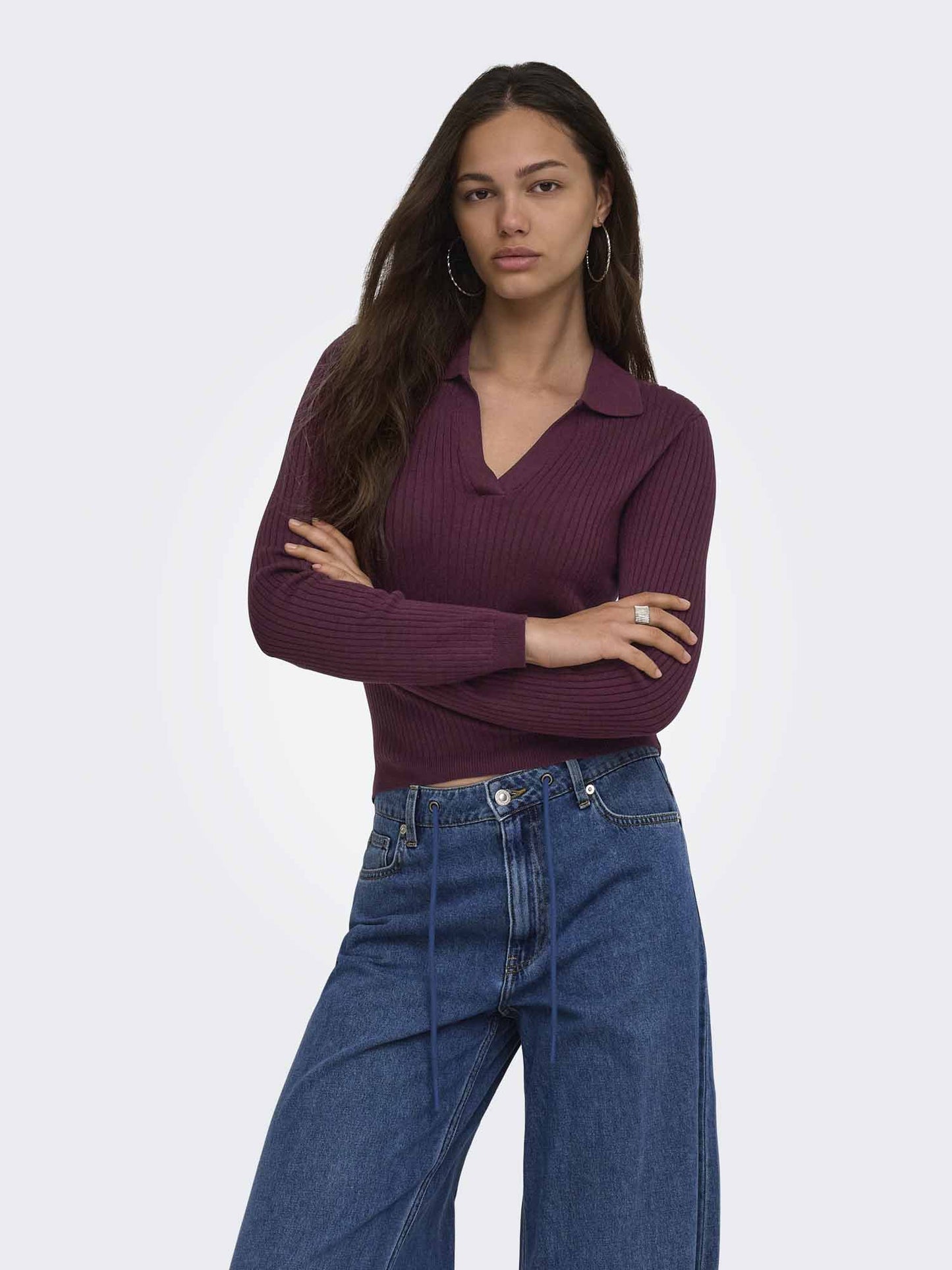 Only Kaya Polo, maglia da donna bordeaux