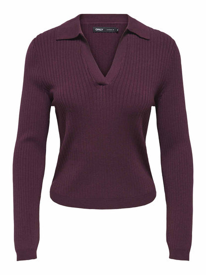 Only Kaya Polo, maglia da donna bordeaux
