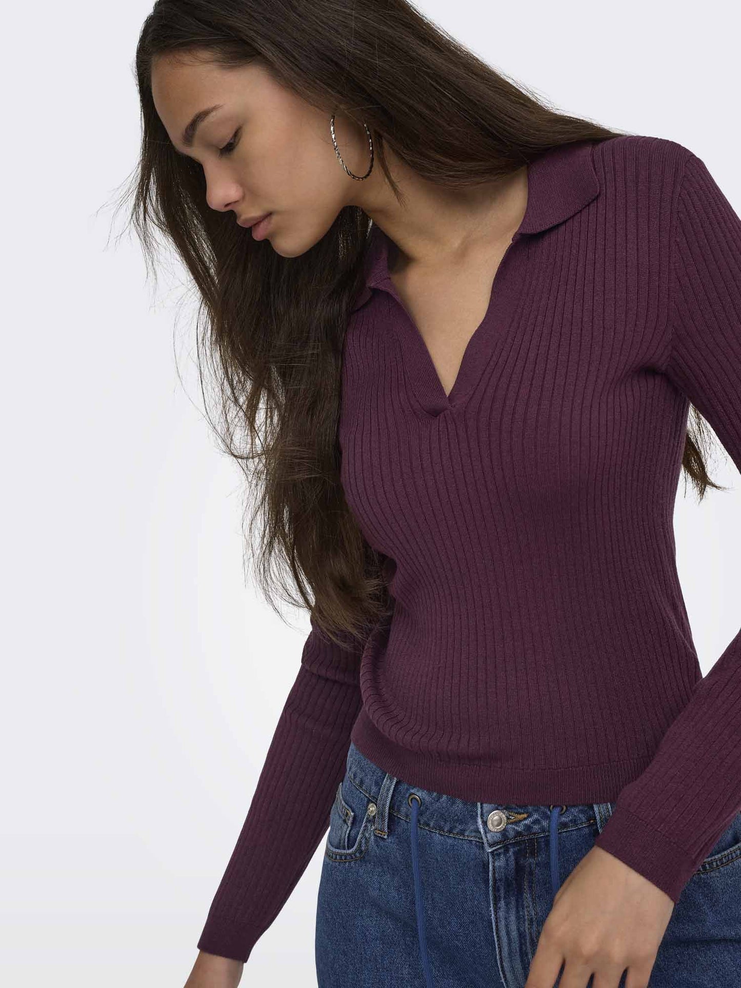 Only Kaya Polo, maglia da donna bordeaux