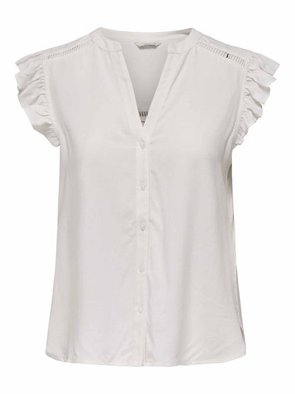 Only N. Rosella, camicia bianca da donna in stile femminile