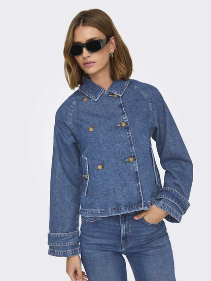 Only Trench April, giubbino denim casual da donna blue medium