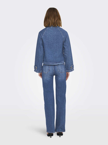 Only Trench April, giubbino denim casual da donna blue medium