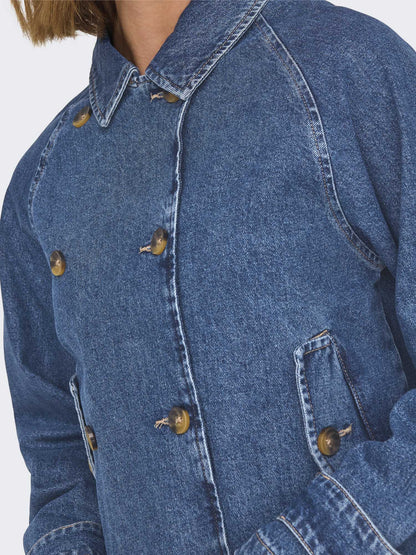 Only Trench April, giubbino denim casual da donna blue medium