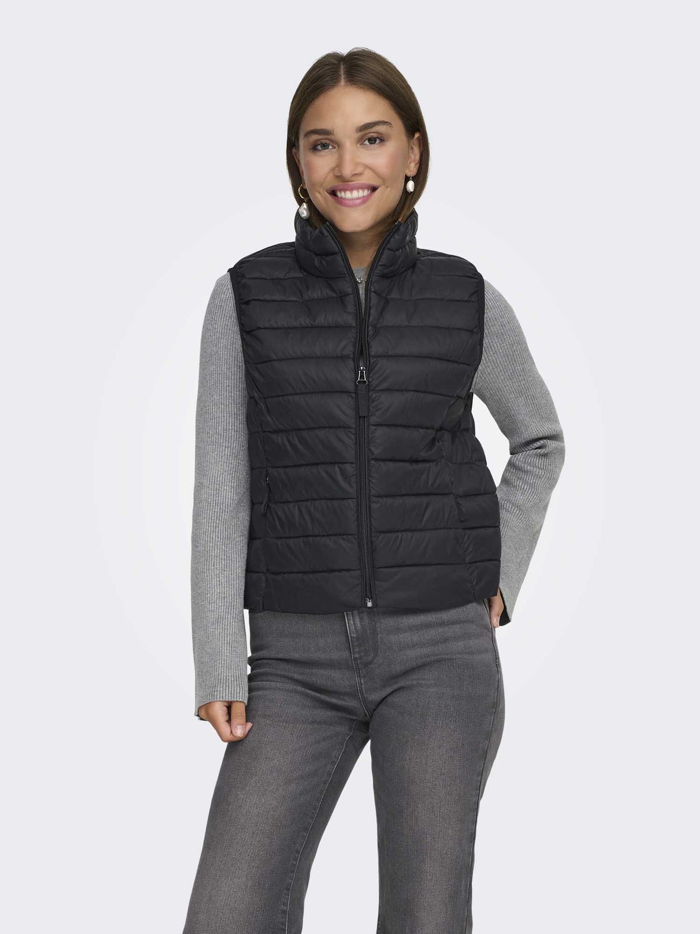 Gilet imbottito leggero Only Tahia nero da donna