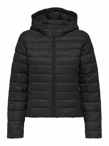 Giacca trapuntata Only Tahia da donna nera con cappuccio
