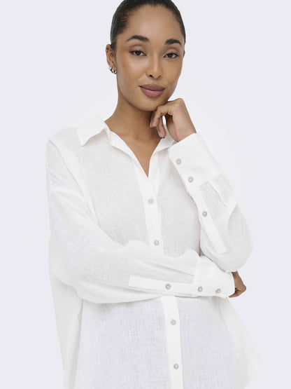 Only Bruxelles, camicia bianca da donna elegante e versatile