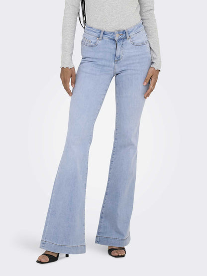 Jeans Only Blush Flared donna in denim chiaro a vita media