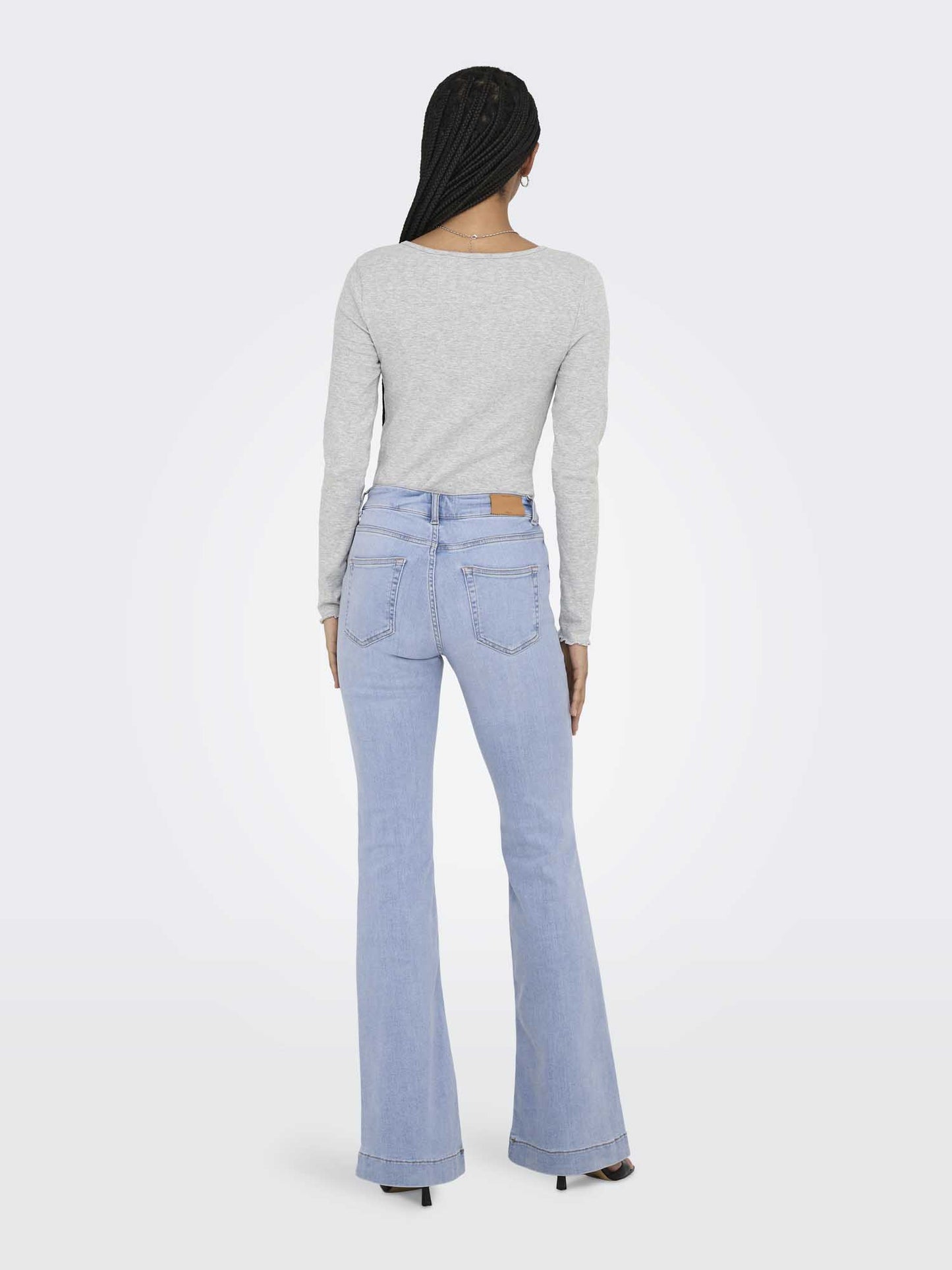 Jeans Only Blush Flared donna in denim chiaro a vita media