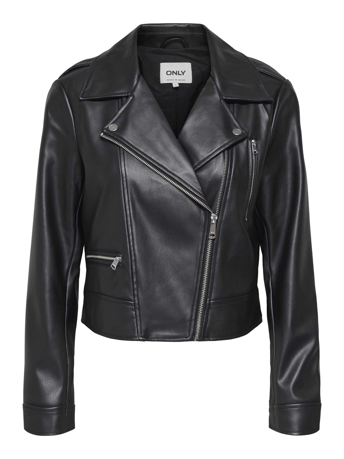 Only Onlcarmen, giubbotto biker ecopelle nero da donna