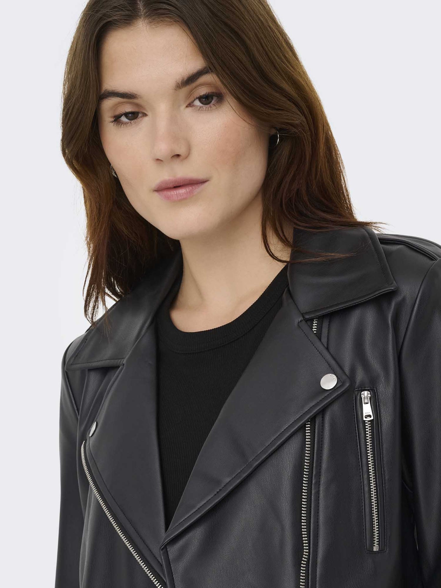 Only Onlcarmen, giubbotto biker ecopelle nero da donna