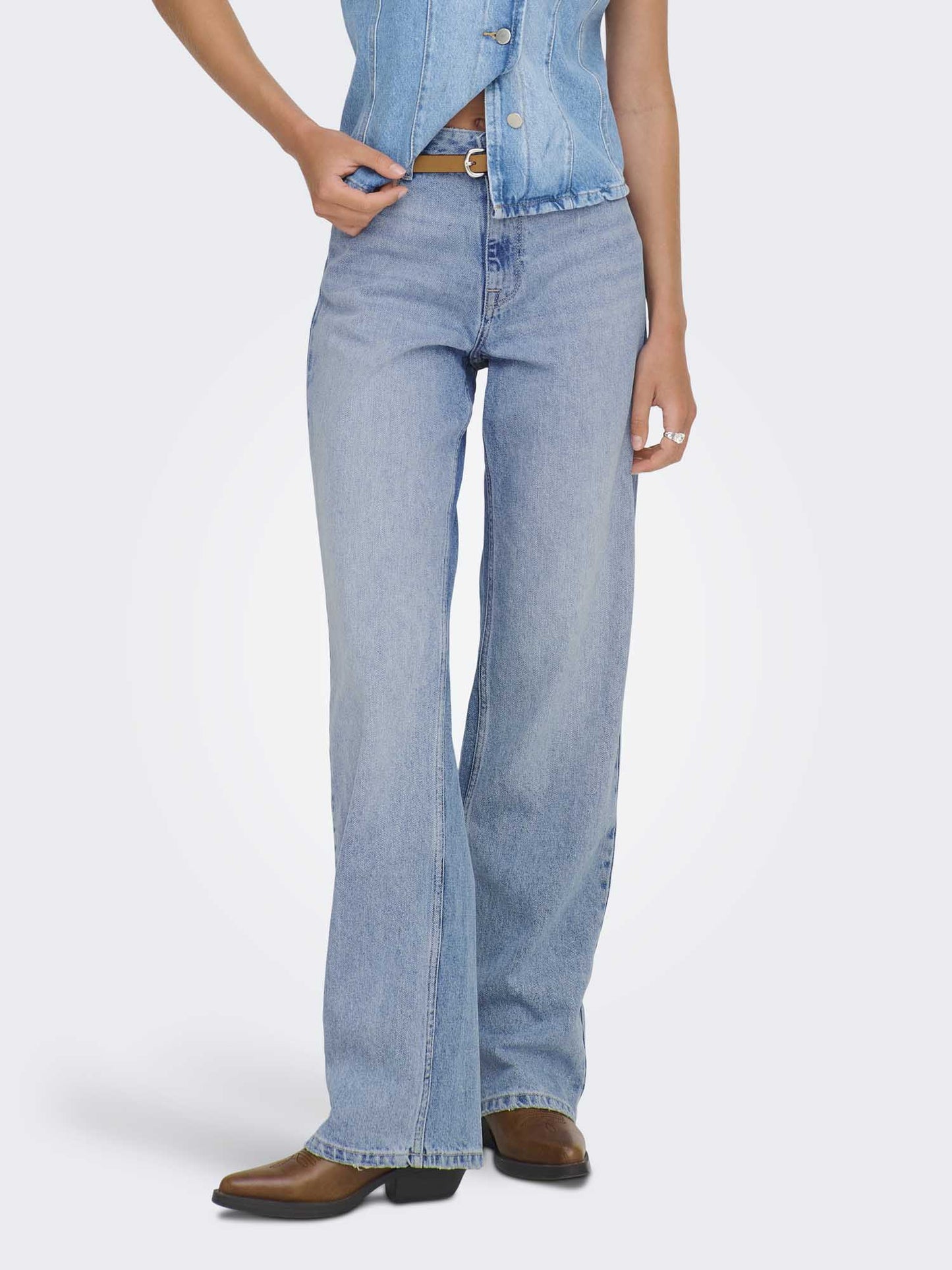 Only Maddie Wide, jeans denim per donna dal taglio ampio e confortevole