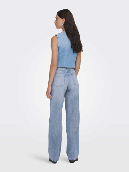 Only Maddie Wide, jeans denim per donna dal taglio ampio e confortevole