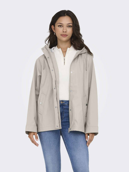 Only Onlelisa, giubbino impermeabile beige da donna casual