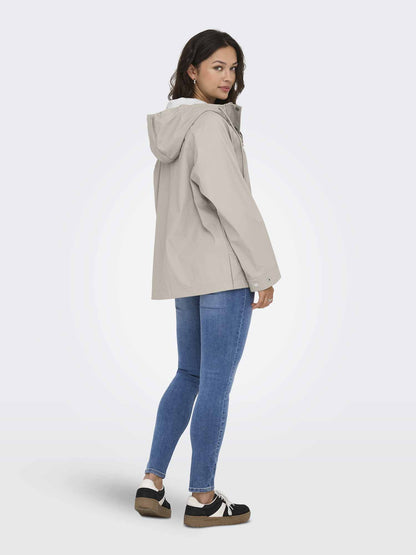 Only Onlelisa, giubbino impermeabile beige da donna casual