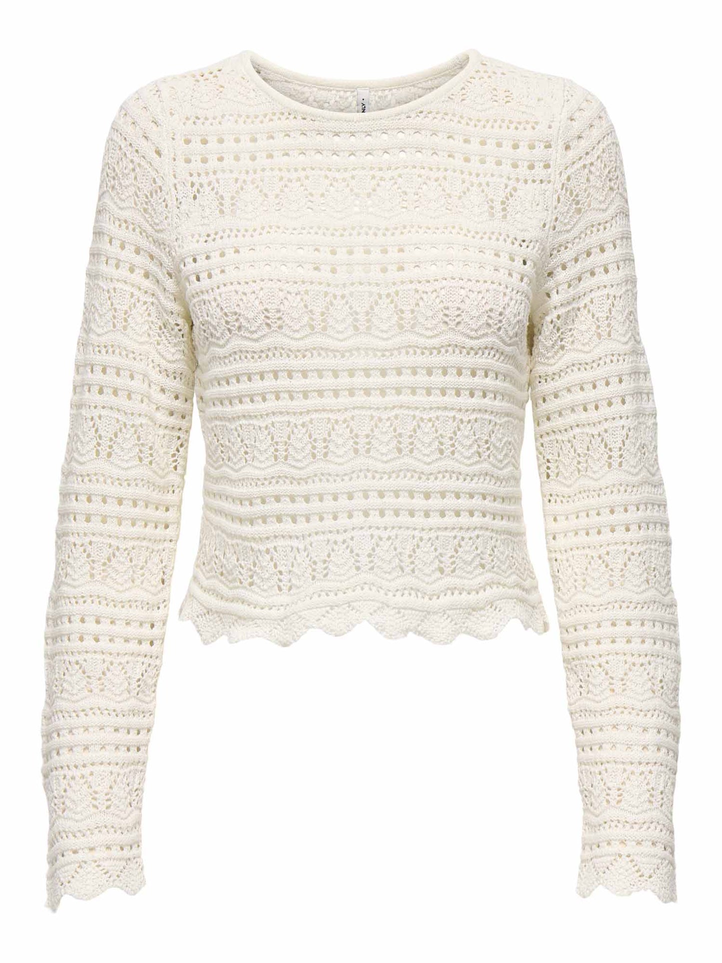 Maglione Only Onlelke Life donna in cotone riciclato panna