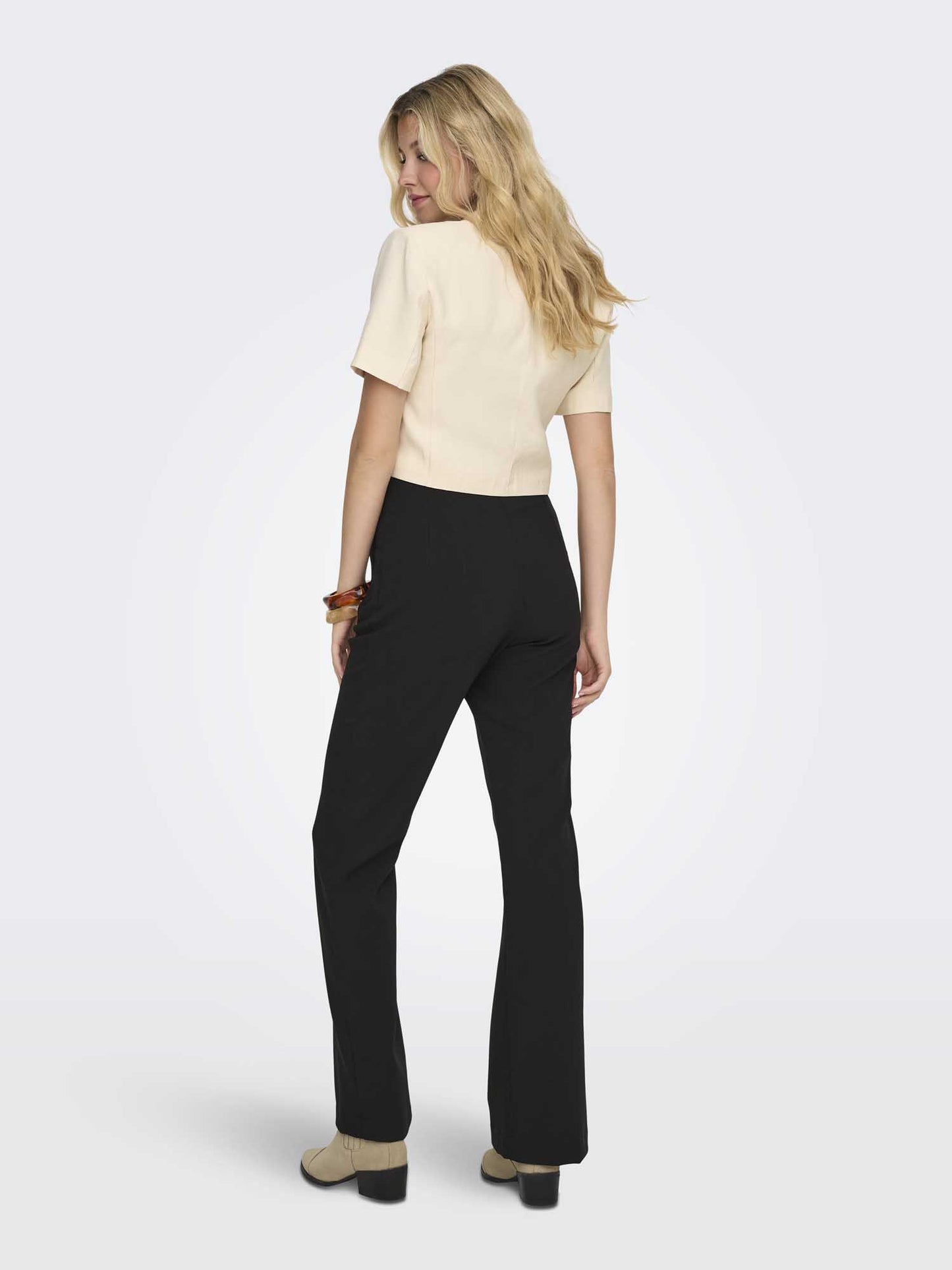 Pantaloni flare Onlraven Life a vita alta neri da donna