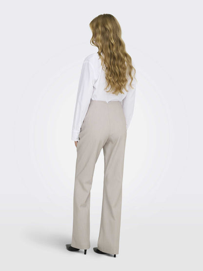 Only Onlraven Life, pantaloni flare a vita alta beige da donna