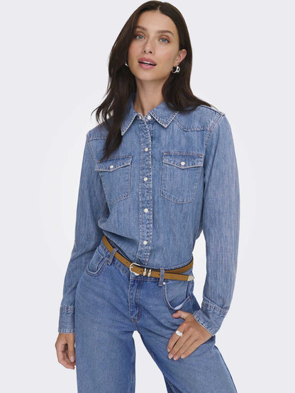 Only camicia donna in cotone denim versatile e casual