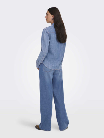 Only camicia donna in cotone denim versatile e casual