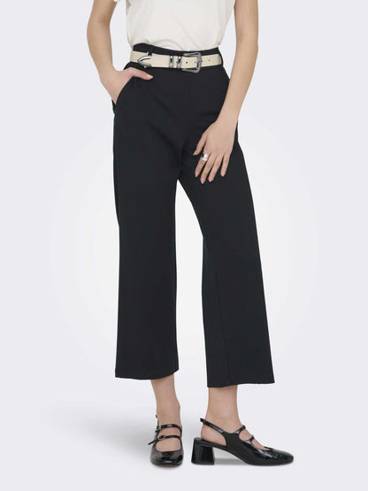 Pantaloni culotte Onlpoptrash Life dal taglio straight da Donna neri